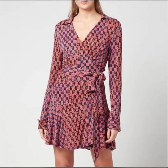 Free People - Women's Rhetta Wrap Dress - Dark Combo - Picture 1 of 7